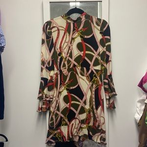 Zara Mock Neck Printed Dress